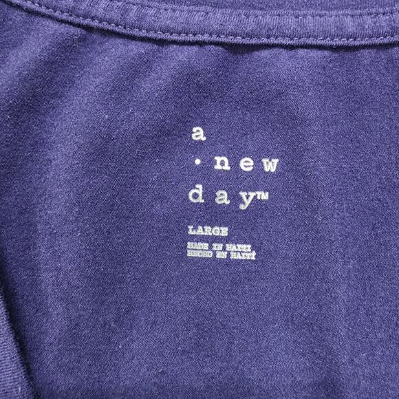 A New Day Top Womens L Purple Scoop Neck Sleeveless Slim Fit Tank Stretch Casual - Picture 4 of 8